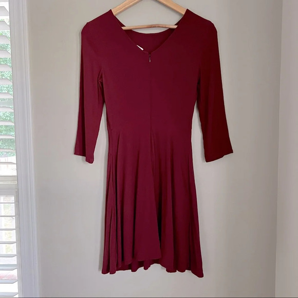 GAP| Burgundy-Red Long Sleeve Mini Dress size extra small 00 - Picture 4 of 9